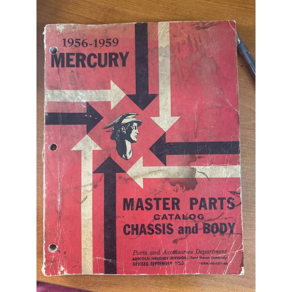 1956-1959 Mercury Master Parts Catalog Chassis Body Manual Revised Sept 1960 - Picture 4 of 7